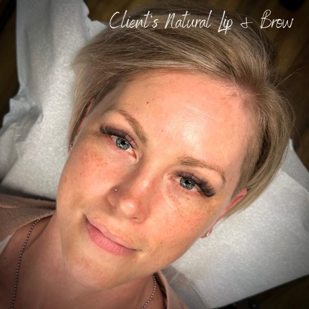 Client's natural lip and brow