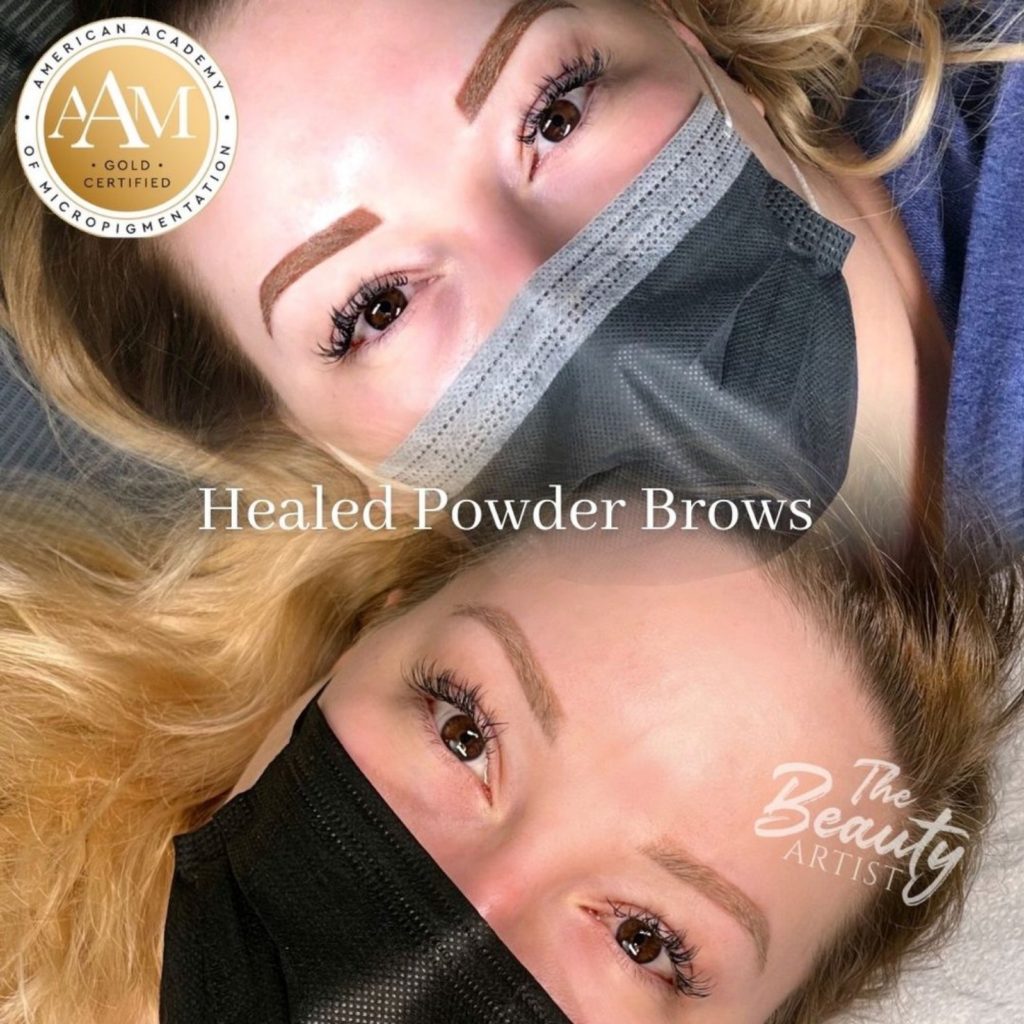 Healed powder brows