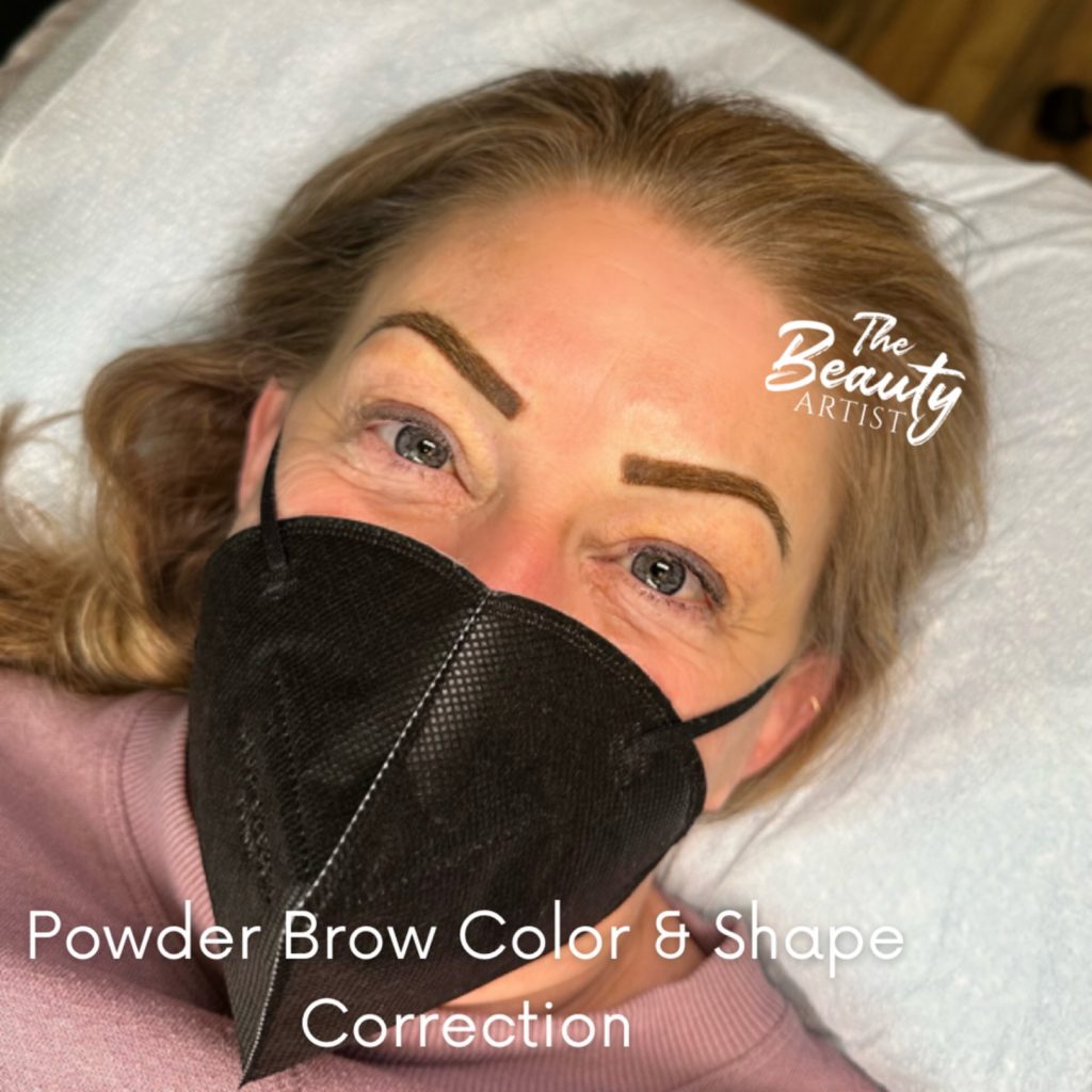 Powder brow color and shape correction