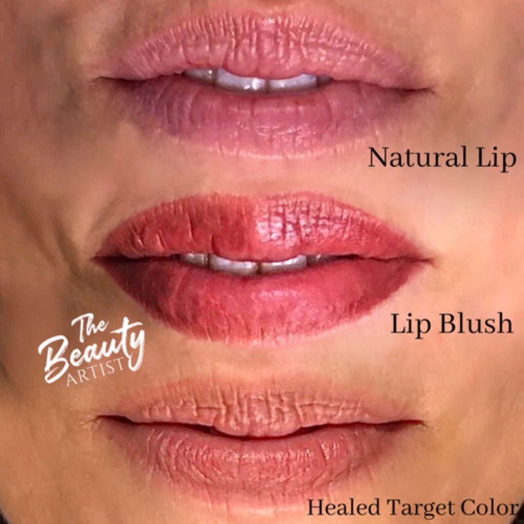 Natural lip, lip blush, and healed target color