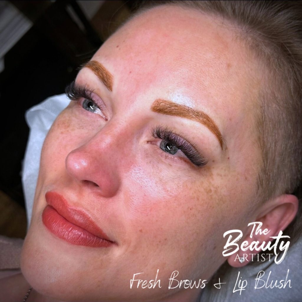 Example of fresh brows and lip blush